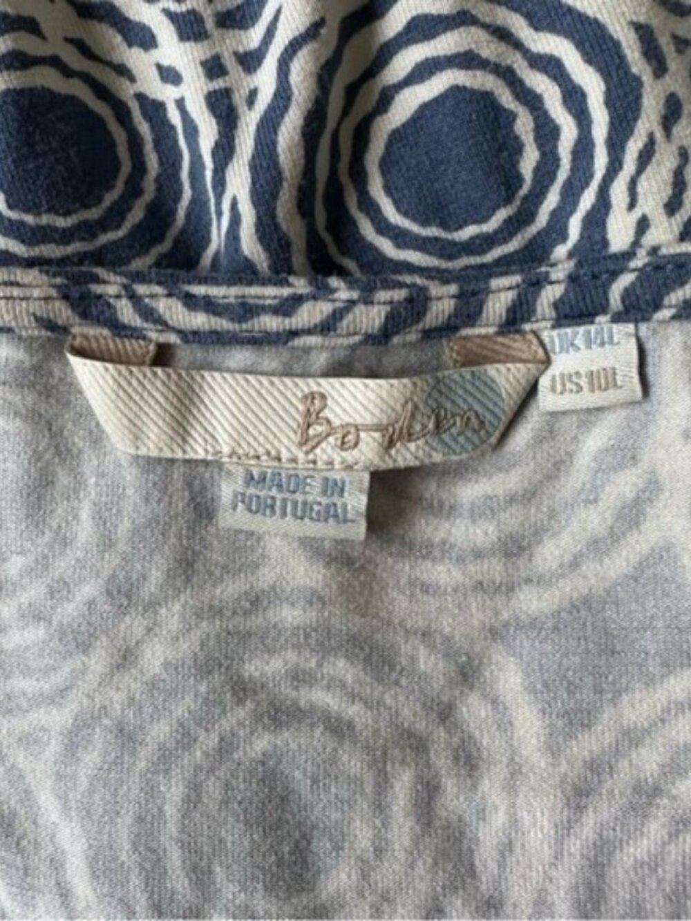 Boden | Blue Circle Print Jersey Knit Dress | Size 10L - Picture 9 of 13